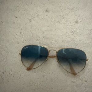 Ray-Ban Aviator Sunglasses Gold Frame with Blue Gradient Lenses